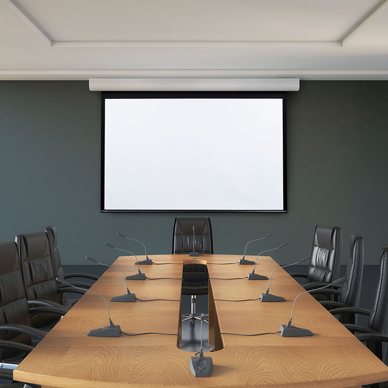 retractable remote controlled matte white motorized screen