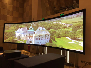 2.35:1 HD Curved Projection Screen Curved Frame Screen for Cinema
