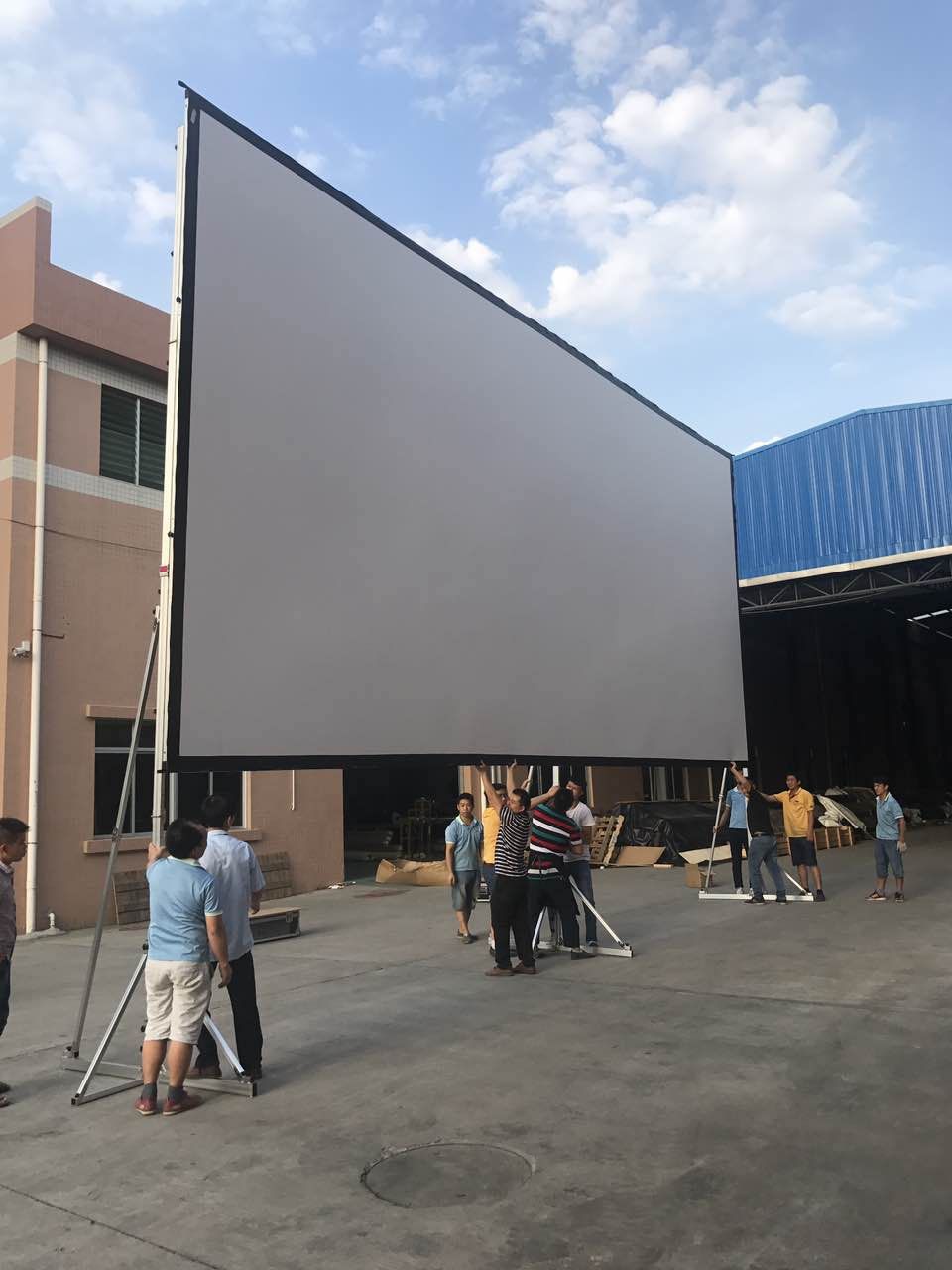 120'' Fast Fold Projector Screen With Front And Rear Projection
