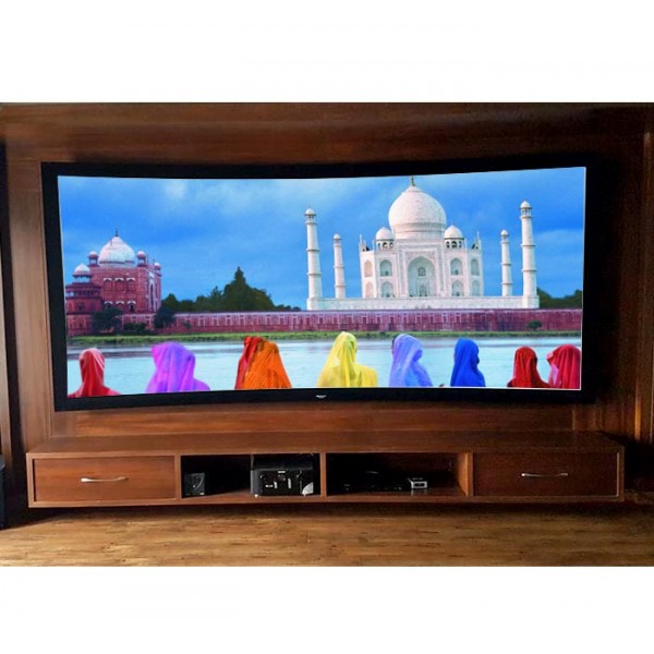 China Curved Fixed Projection Screen with HD flexible Grey Fabric 140'' (2.35:1)